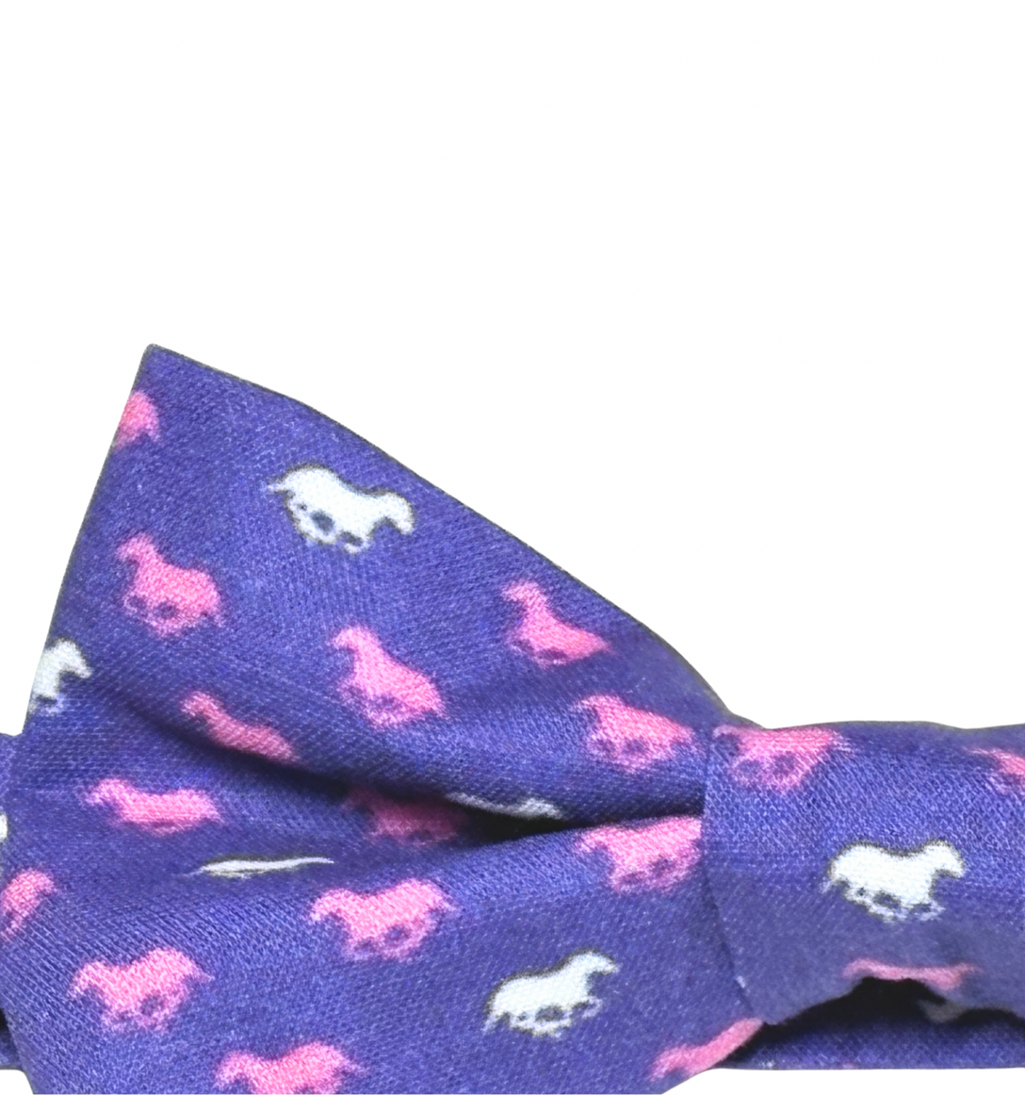 Faded Navy Race Horses Bow Tie