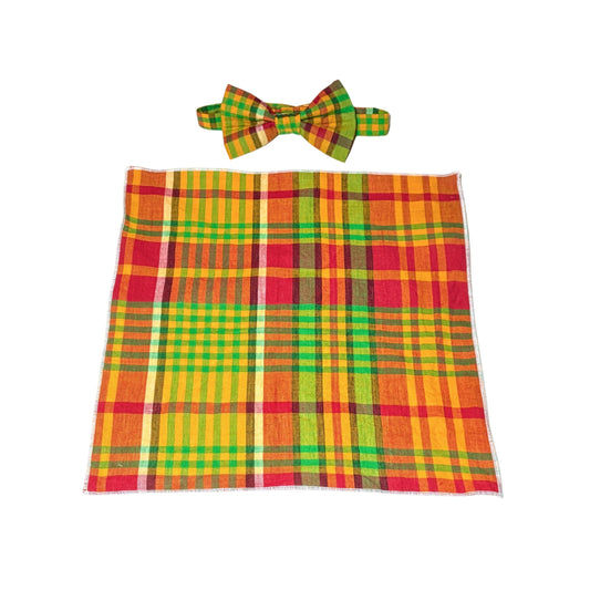 Boy’s Madras Plaid Vest and Bow Tie