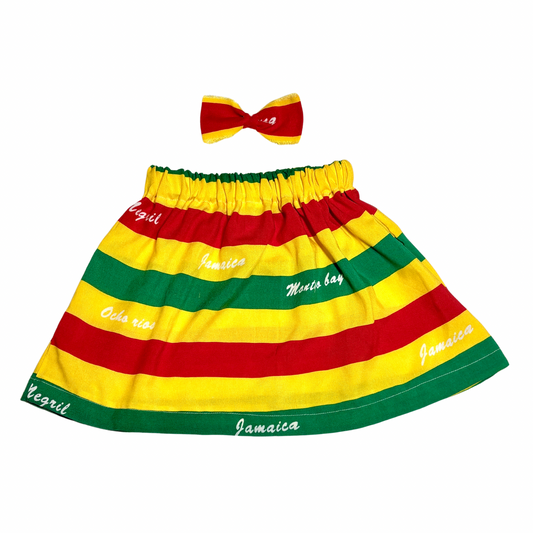 Girl’s Rasta Stripe Jamaican Skirt Set