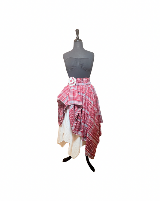 Asymmetrical Hem Jamaican Bandana Skirt One Size S-XL