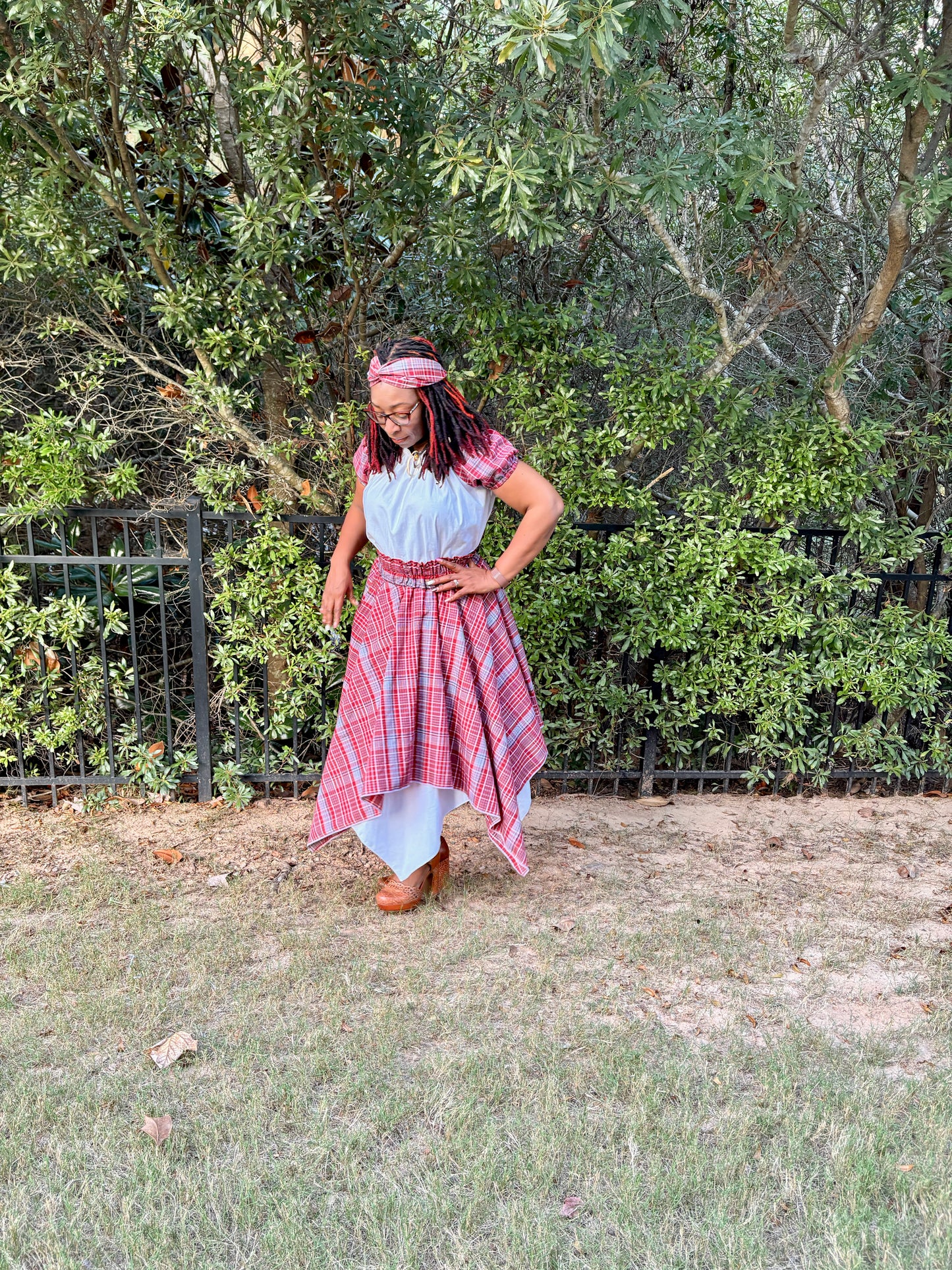 Reversible Jamaican Cultural Bandana Skirt Set - Women’s Skirt, Top and Headband Jamaica Day Outfit