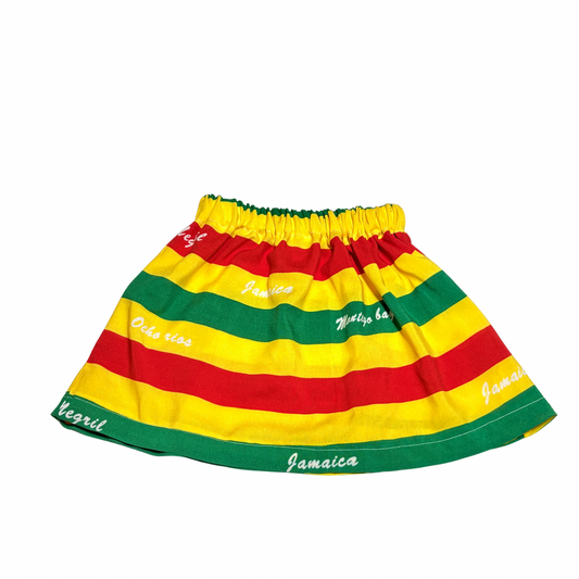 Girl’s Rasta Stripe Jamaican Skirt Set