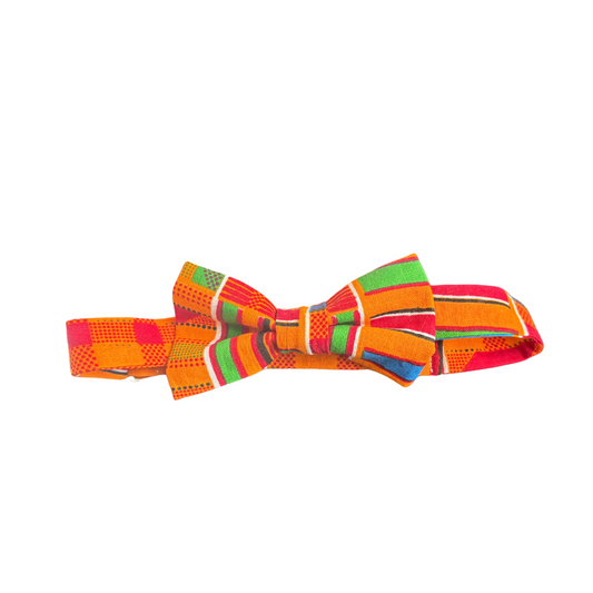 Orange Kente African Bow Tie