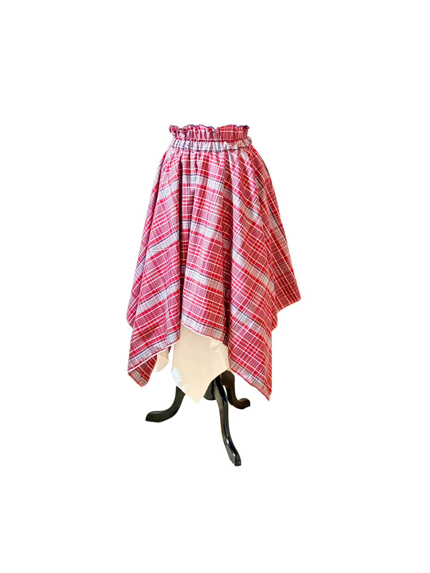 White with Jamaican Bandana Handkerchief Hem Skirt Set