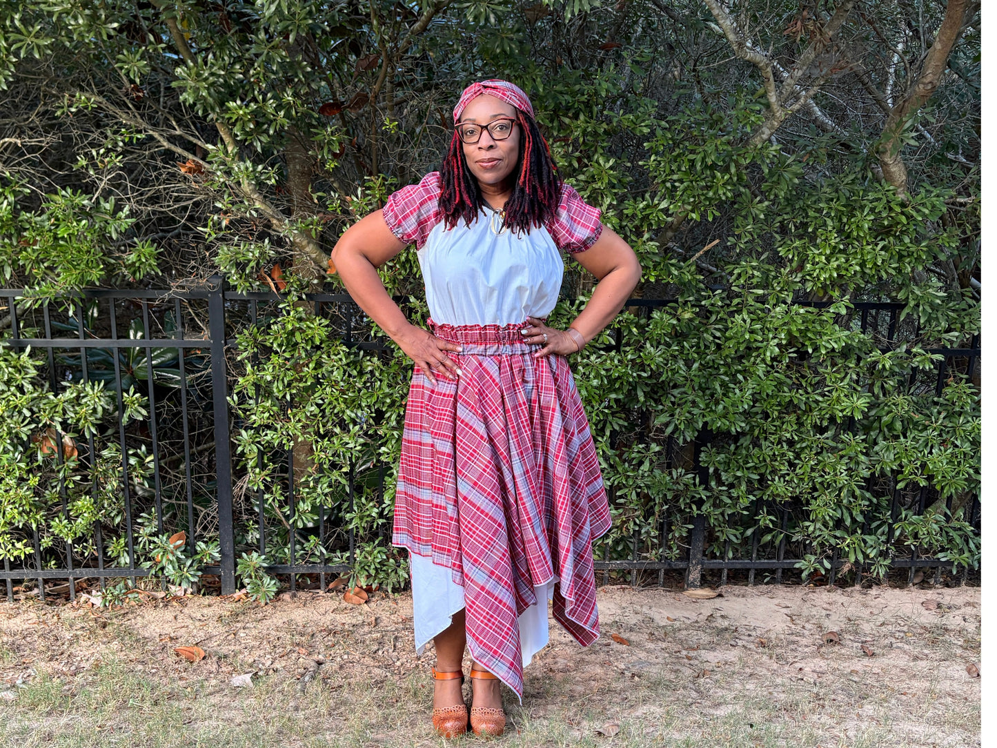 Reversible Jamaican Cultural Bandana Skirt Set - Women’s Skirt, Top and Headband Jamaica Day Outfit