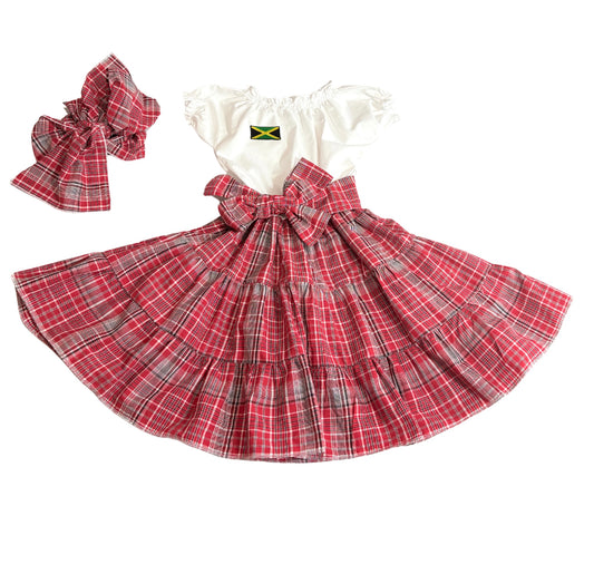 Jamaican Bandana Boho Peasant Dress