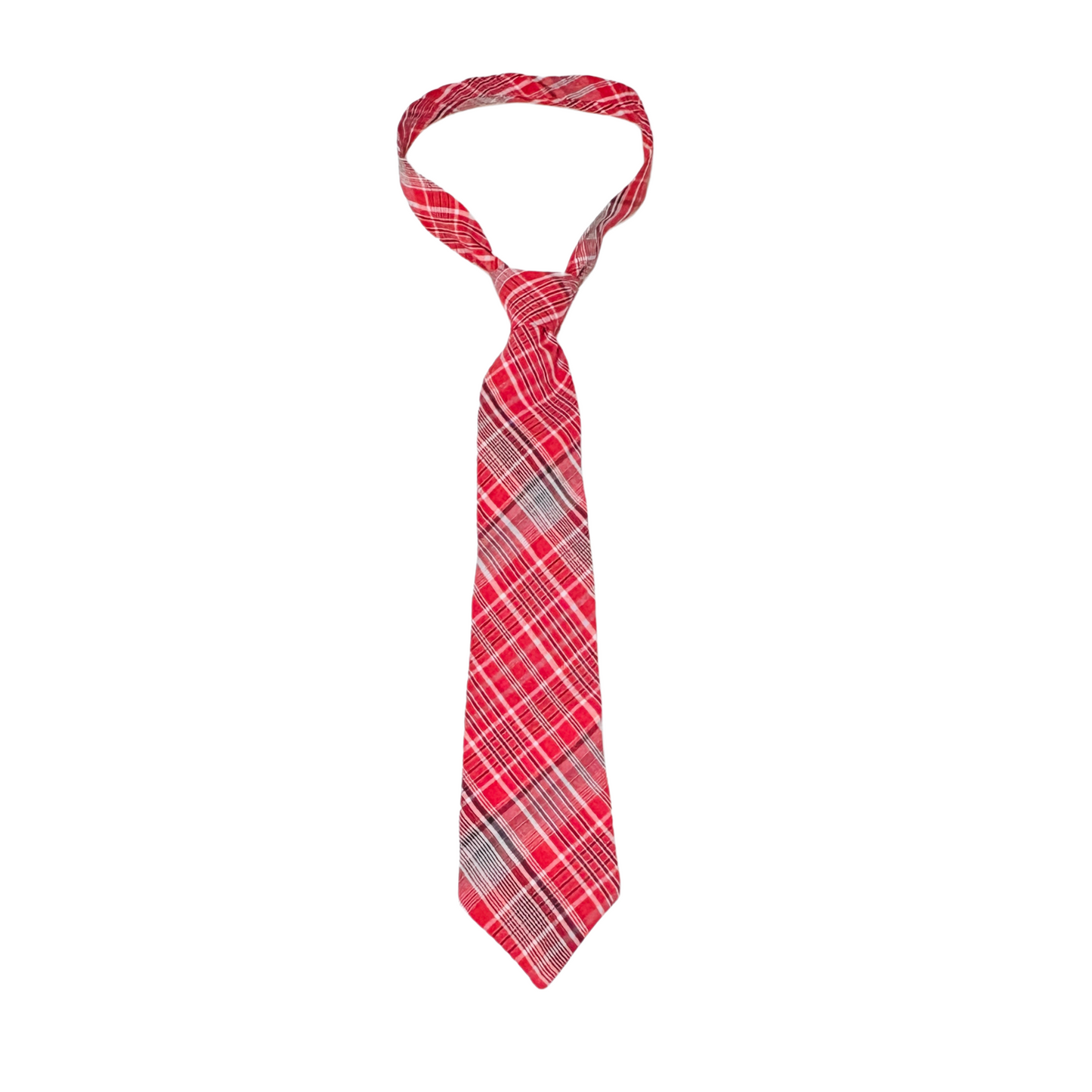 Red plaid Jamaican bandana men’s tie