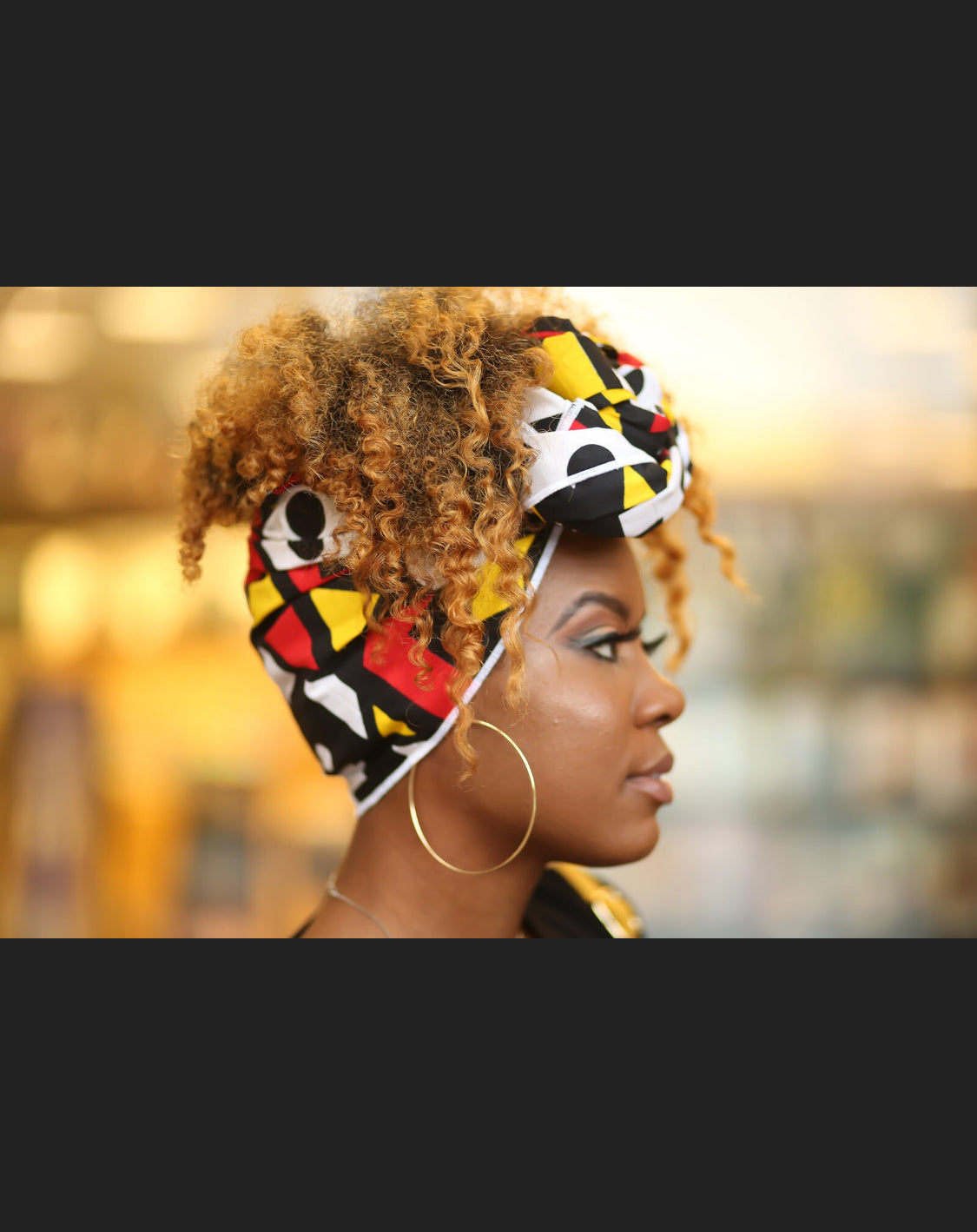 Envoltura para la cabeza con estampado africano rojo angoleño