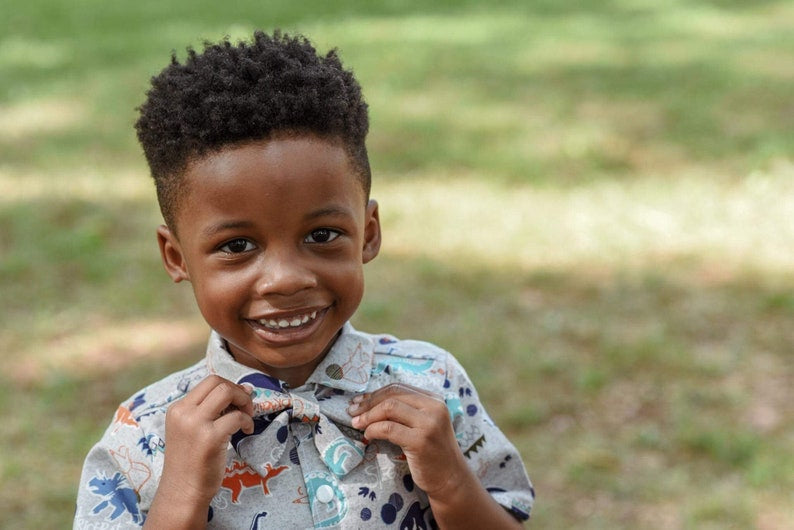 Boys Dinosaur Shirt and Bow Tie