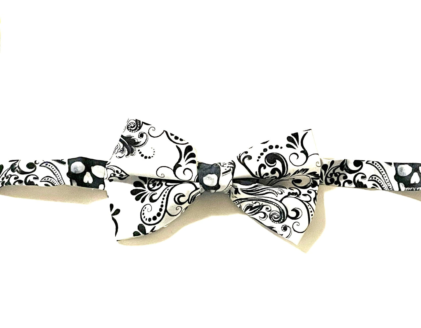Black Bow Tie with Skulls