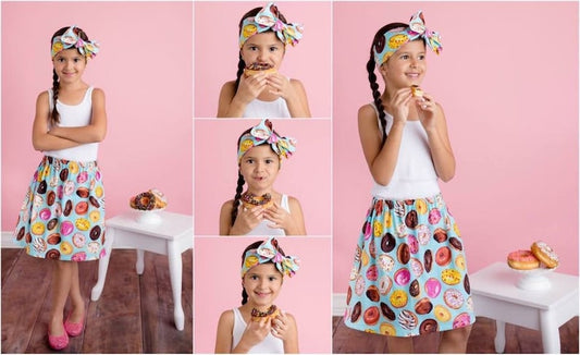 Falda con print de flores marfil