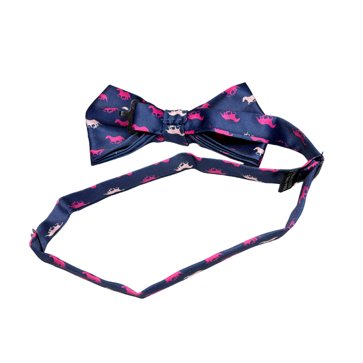 Navy Derby Horses Bow Tie for Men