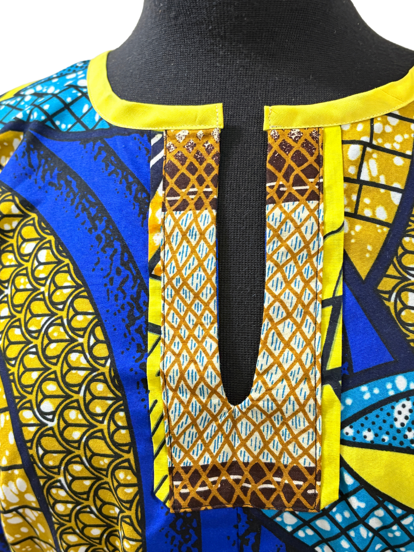 Sankofa Blue Ankara Shift Dress