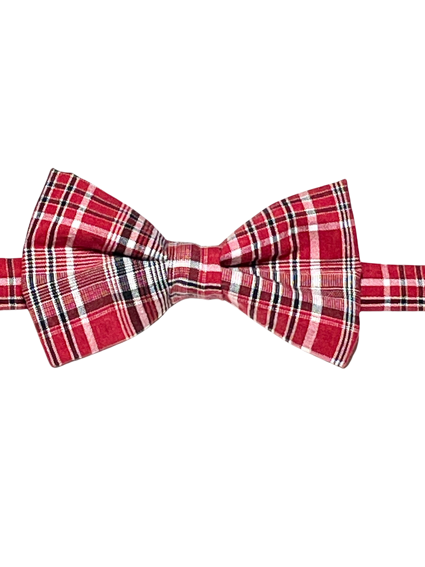 Traditional Jamaican red plaid Bandana pre-tied adjustable bow tie