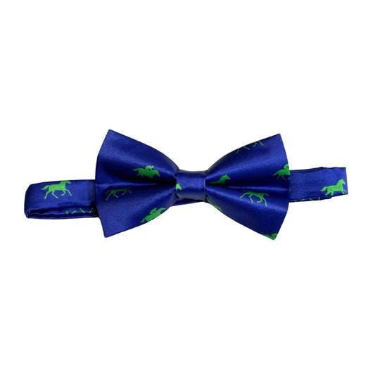 Derby horses theme royal blue with Kelly green horses bow tie