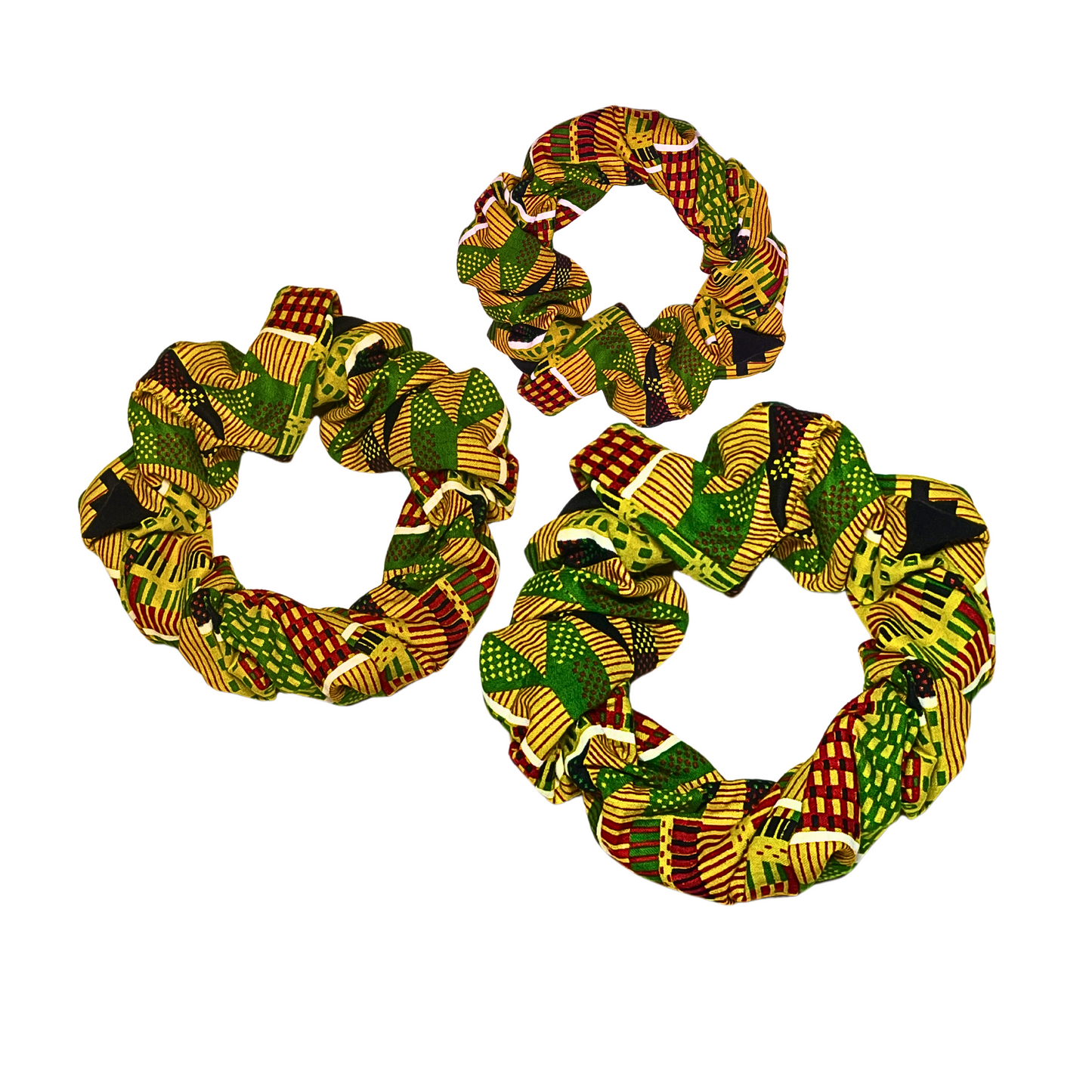 Kente African print hair scrunchie for girls and women