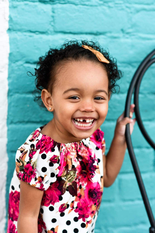 Darling Dottie Spring Peasant Dress