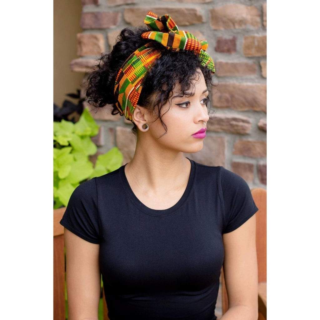 Womens Kente Skirt with Head Scarf