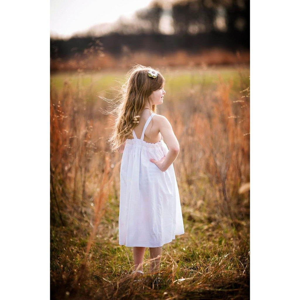 Girls White Boho Dress