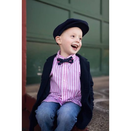 Navy Derby Horses Bow Tie