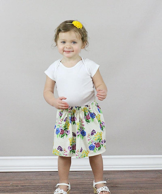 Ivory Floral Skirt