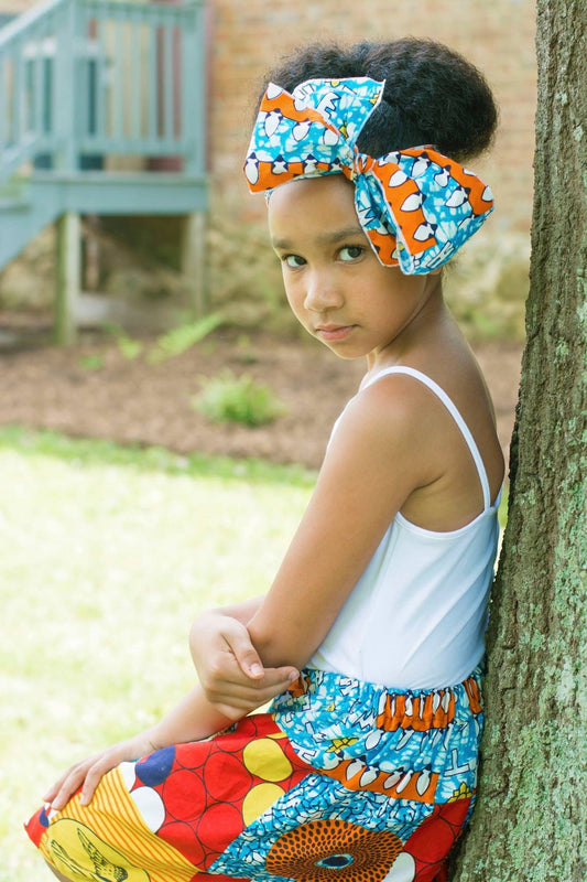 African Patchwork Skirt and Headwrap