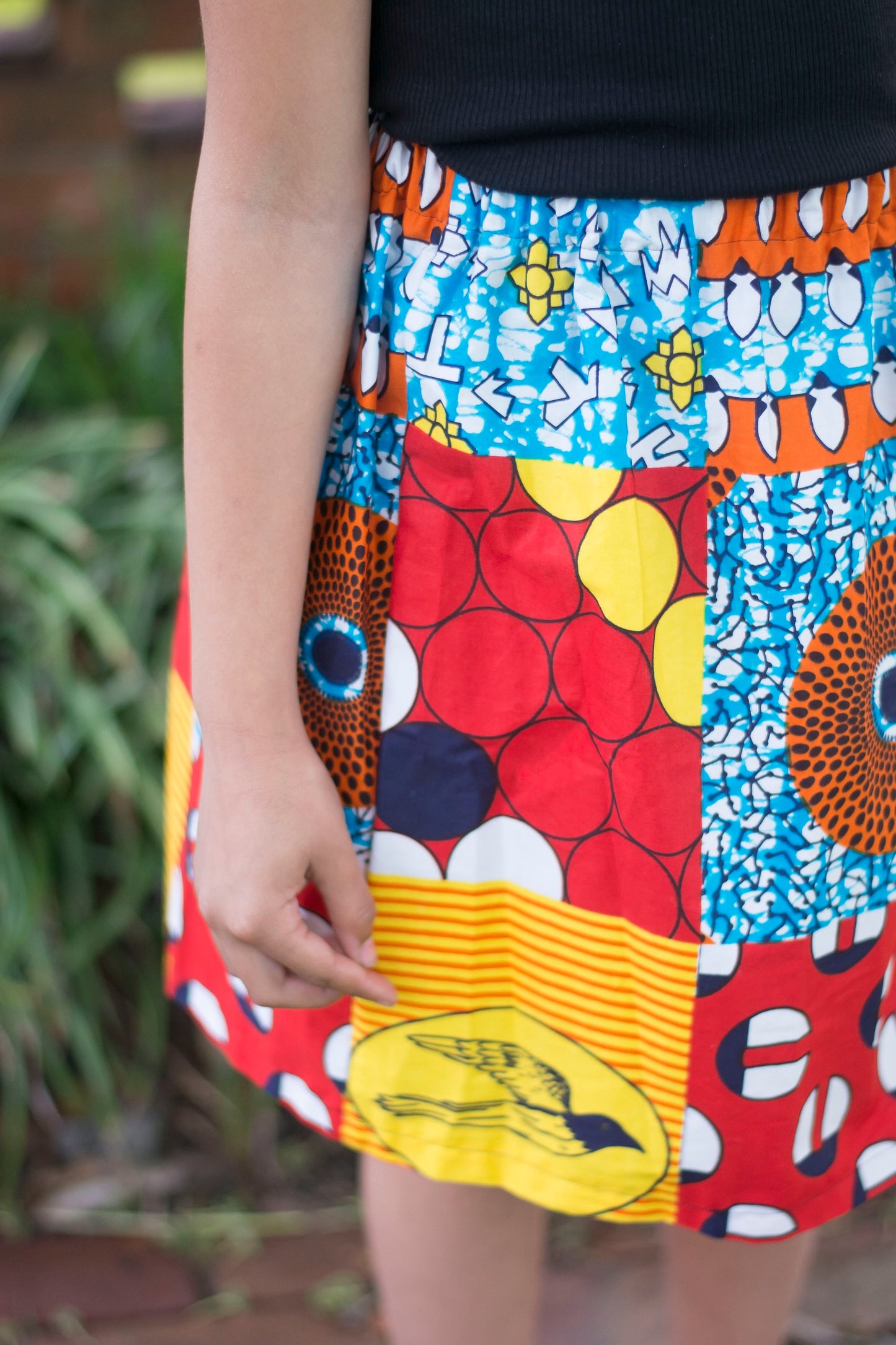 African Patchwork Skirt and Headwrap