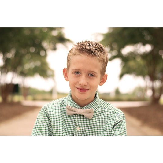 Natural Linen Blend Bow Tie