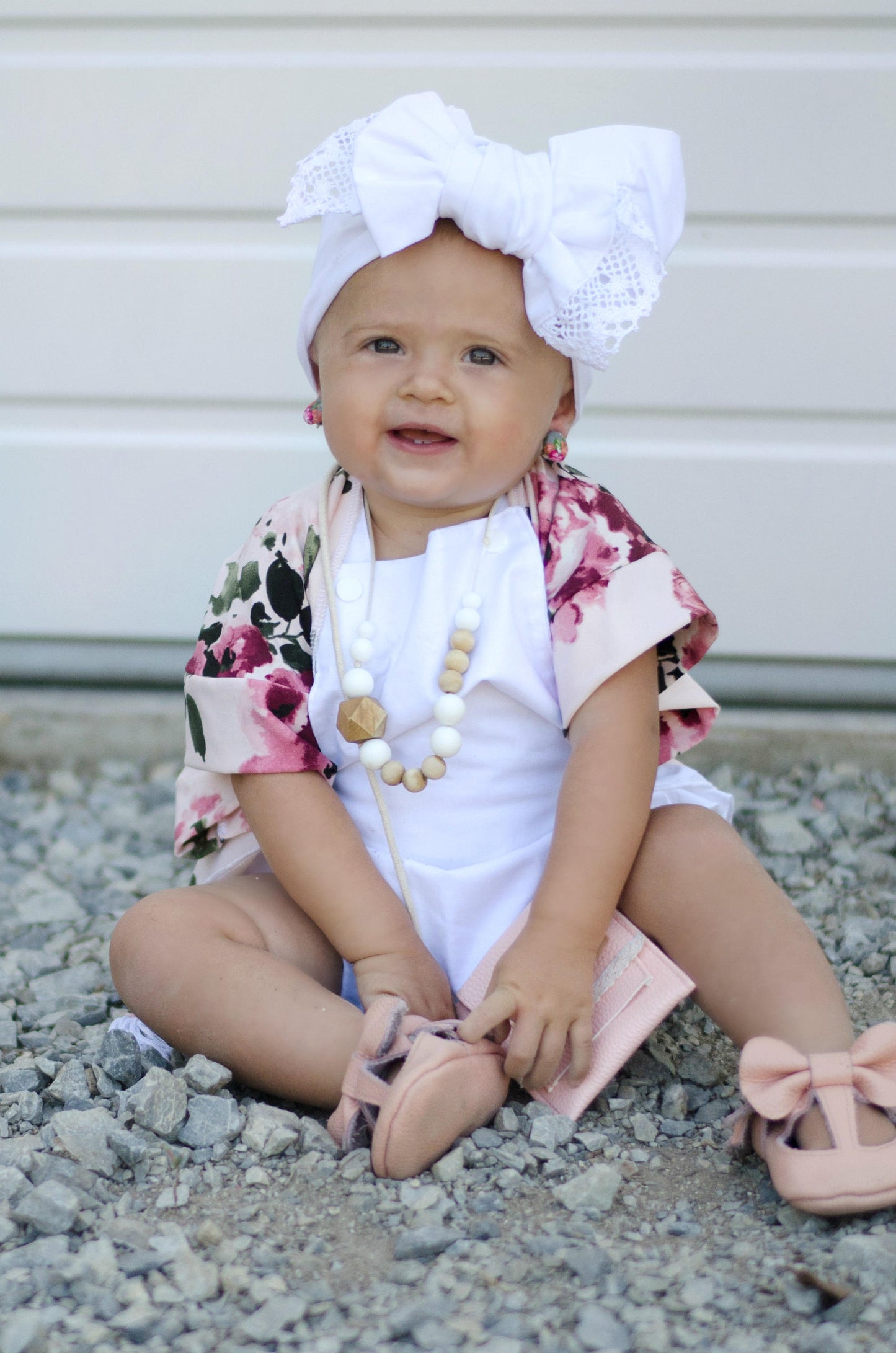 White Ruffle Baby Romper