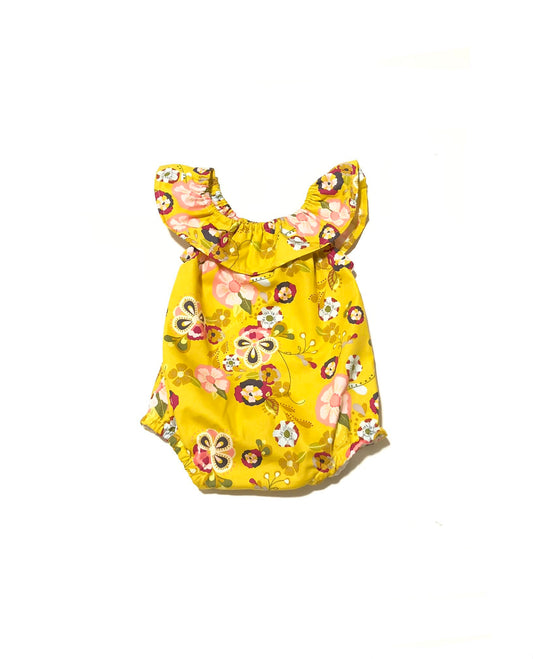 Mameluco floral crema de burbujas