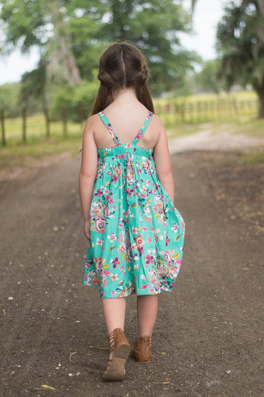 Mint Green Floral Dress