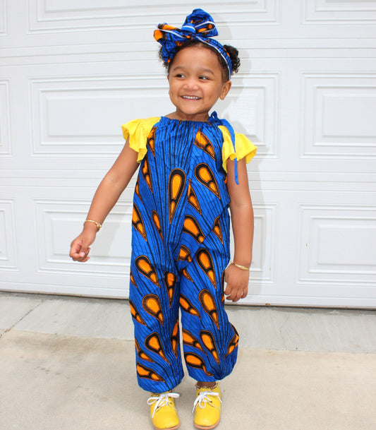 Girls Blue with Orange Jumpsuit