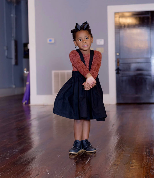 Black suspender skirt for girls
