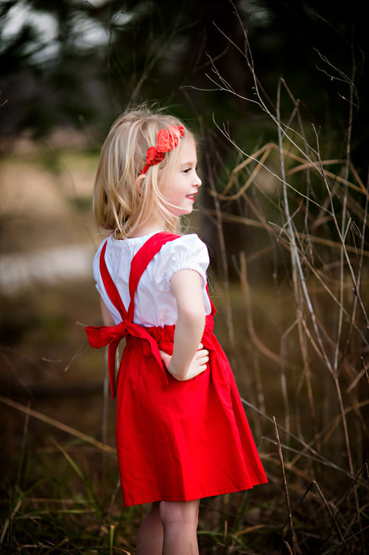 Red Girl’s Suspender Skirt