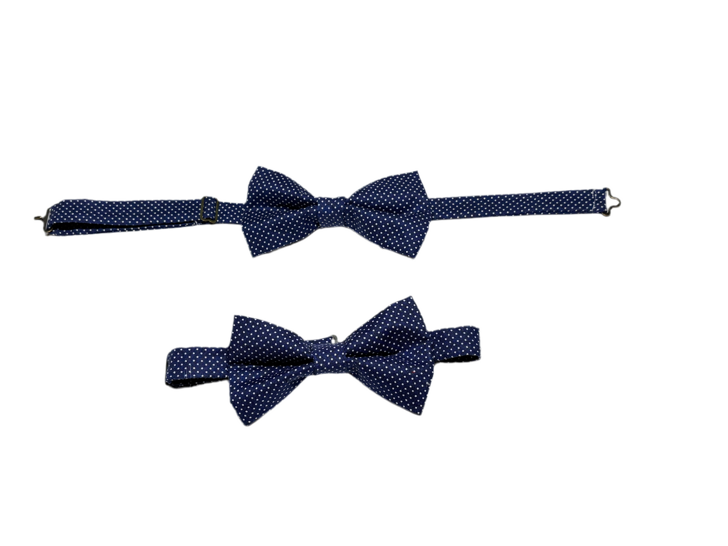 Navy Polka Dots Bow Tie