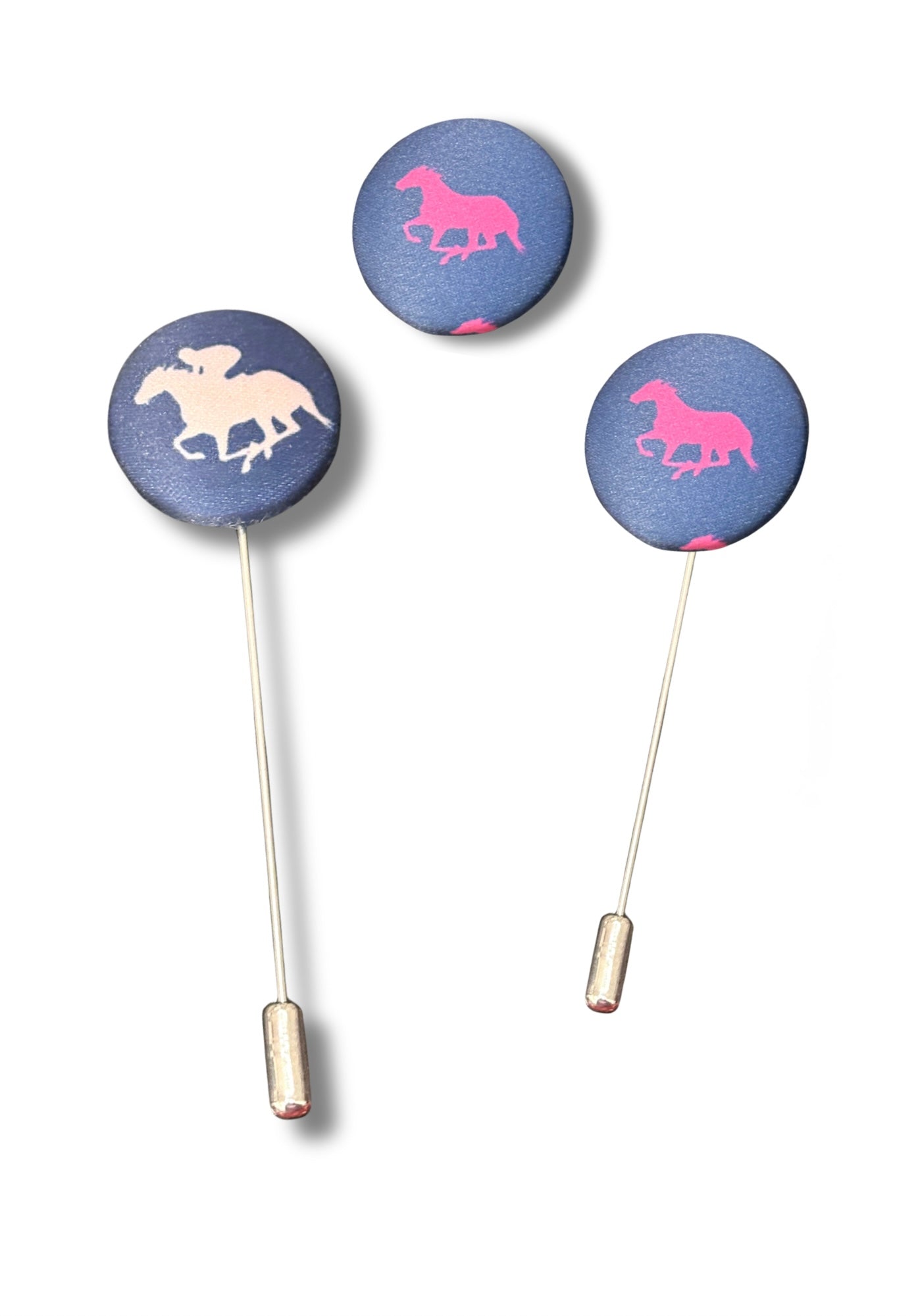 Navy Derby Horse Lapel Stick Pin