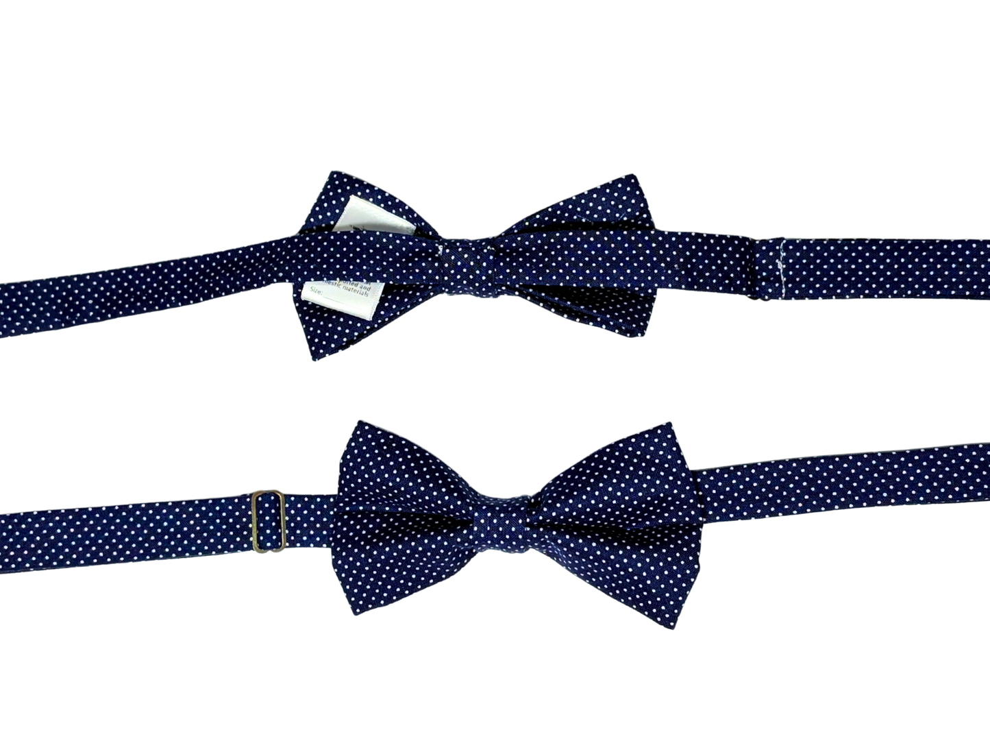 Navy Polka Dots Bow Tie