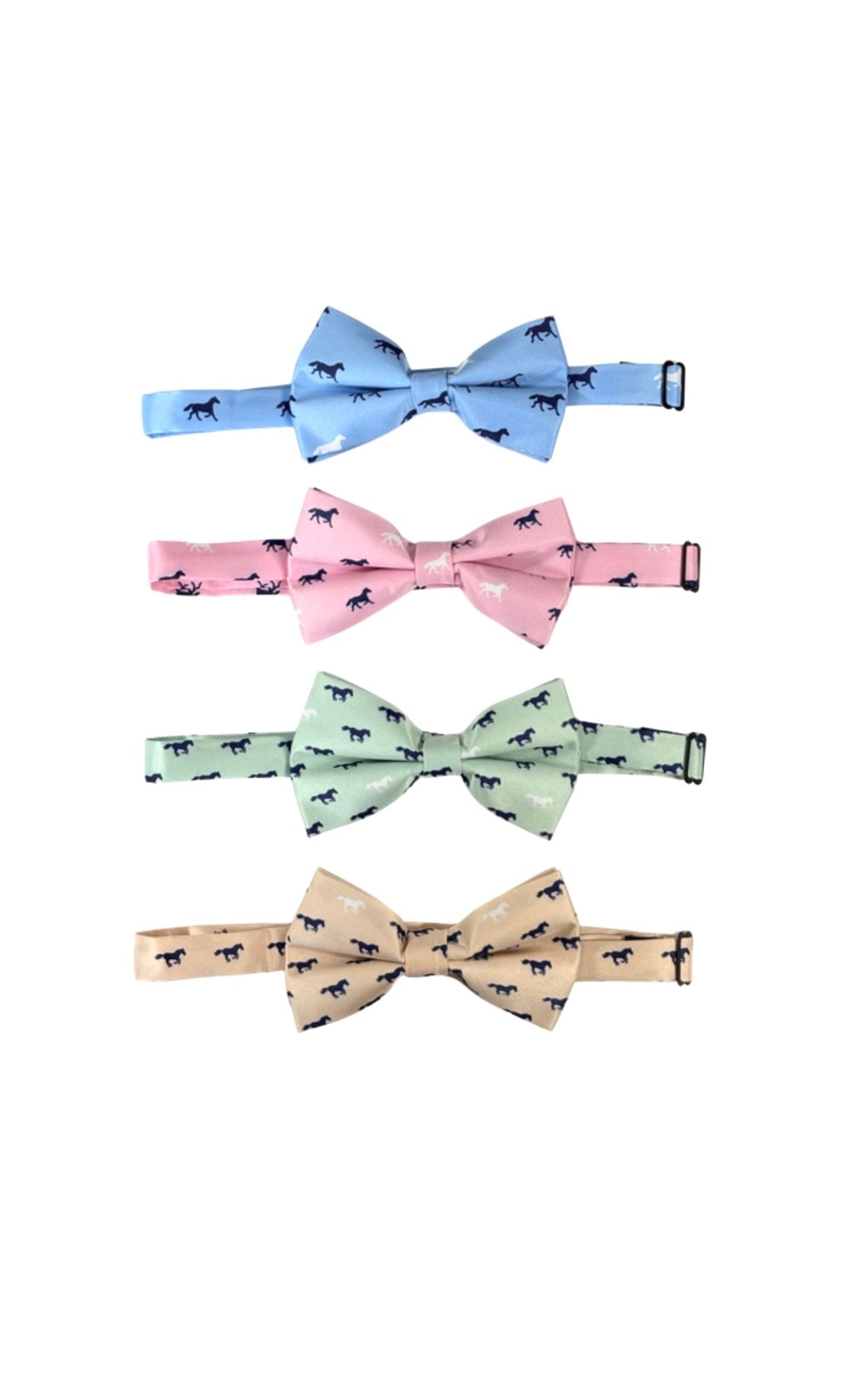 Paisley Self Tie Navy Horse Theme Bow Tie Set