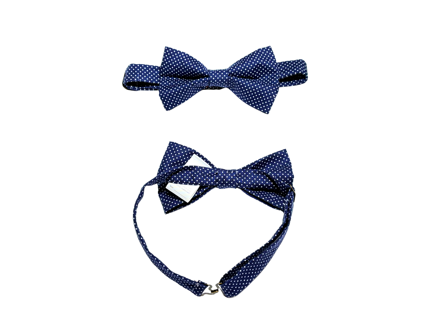 Navy Polka Dots Bow Tie