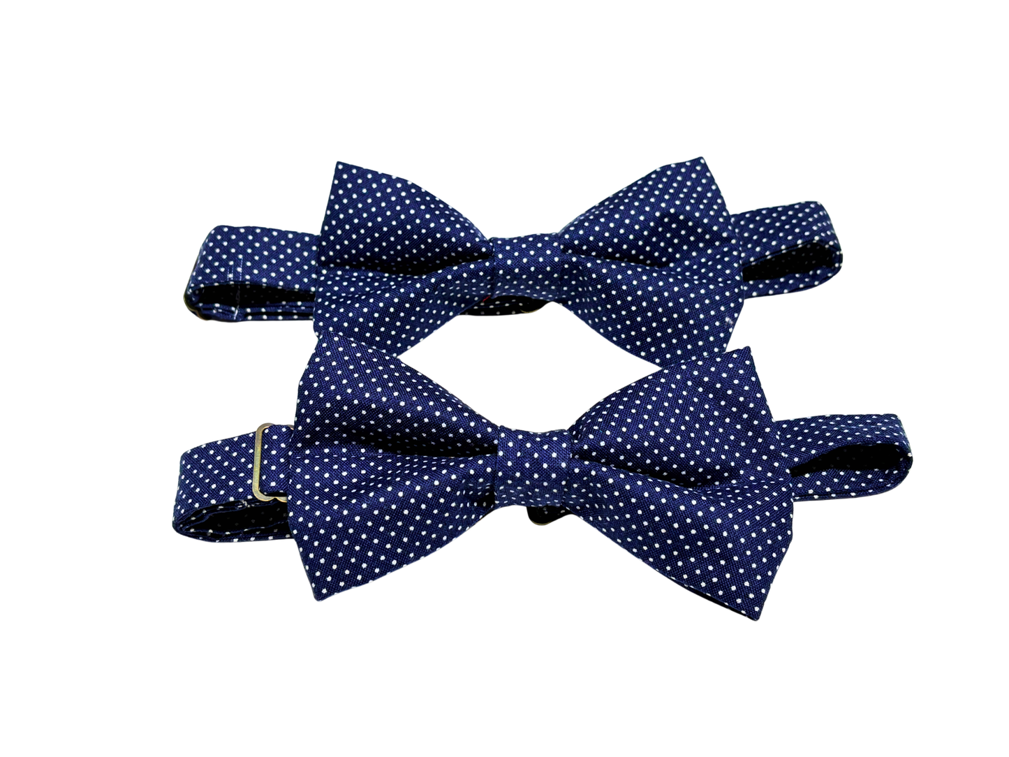Navy Polka Dots Bow Tie