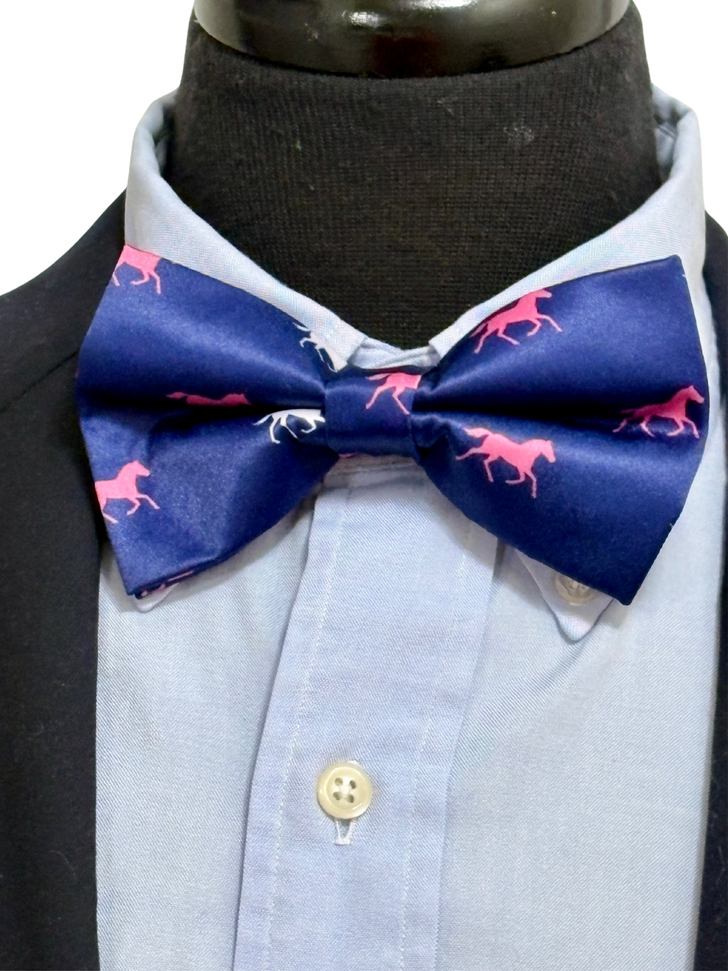 Paisley Self Tie Navy Horse Theme Bow Tie Set