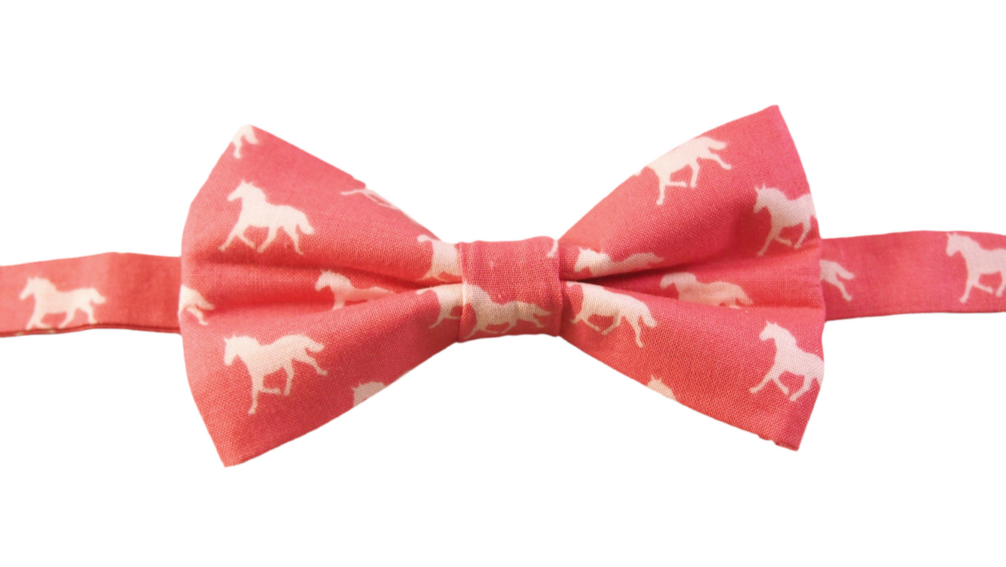 Derby Horses Bow Tie & Pocket Square Set