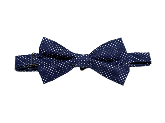 Navy Polka Dots Bow Tie