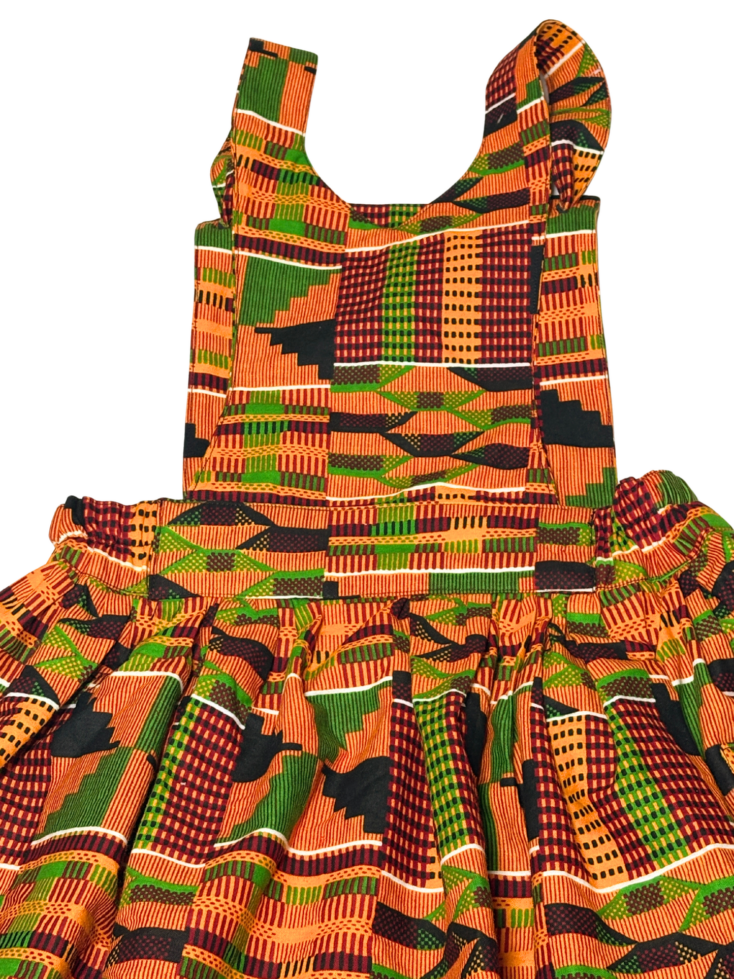 Vestido delantal Kente naranja