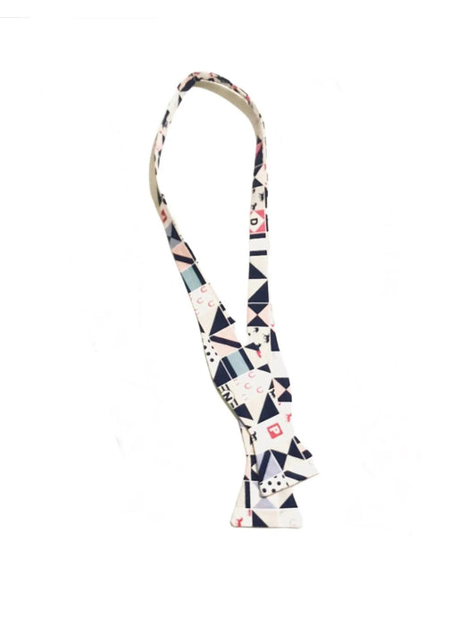 Blue Derby Day Horses Self Tie Bow Tie