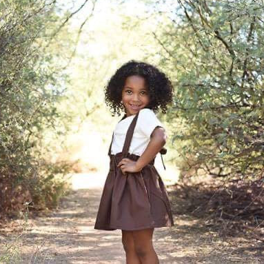 Girls Brown Suspender Skirt