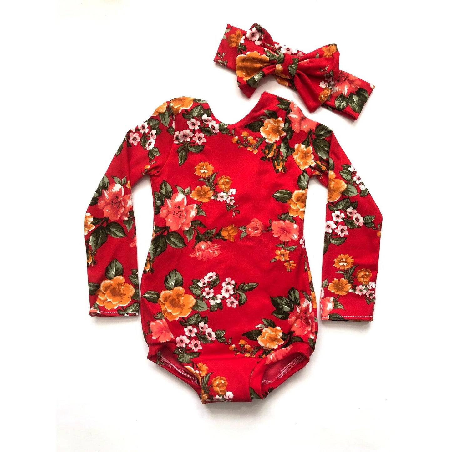 Leotardo floral rojo