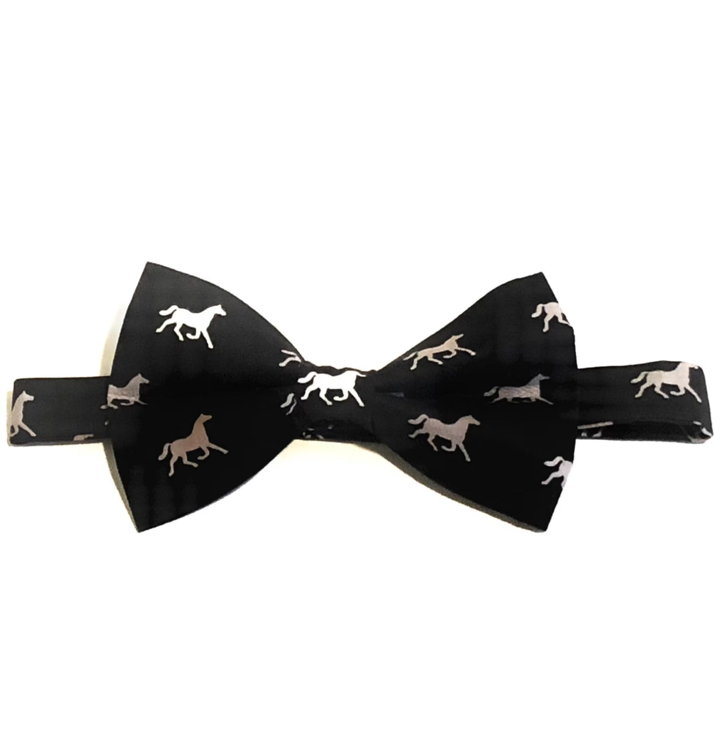 Navy Derby Horses Bow Tie for Men