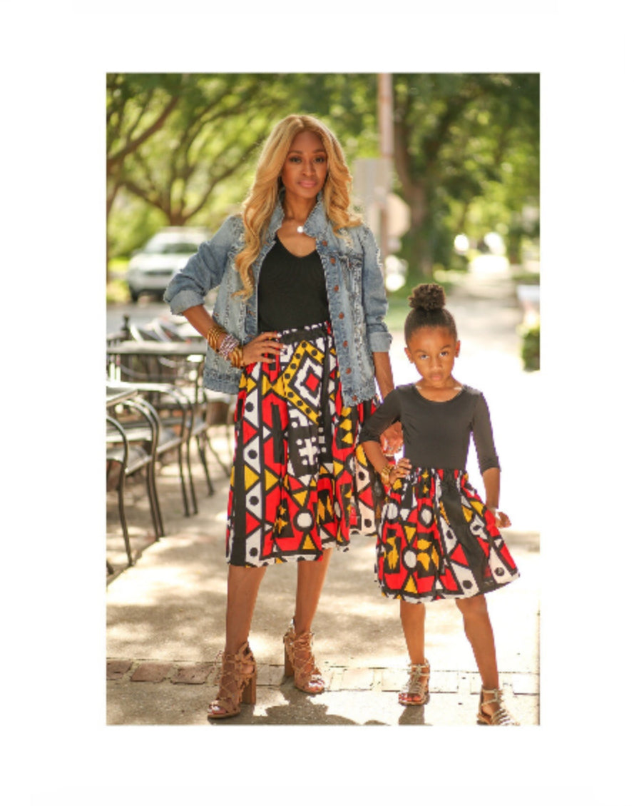 Angolan African Mommy and Me Skirt