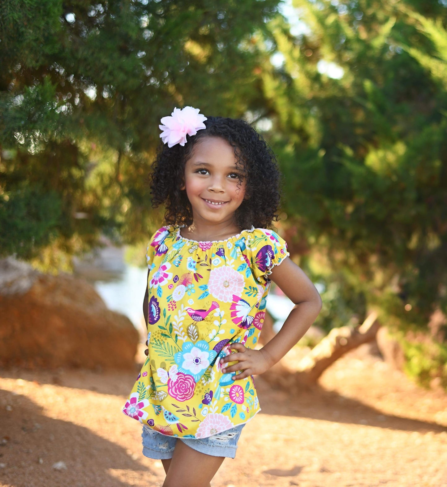 Yellow Floral Boho Top